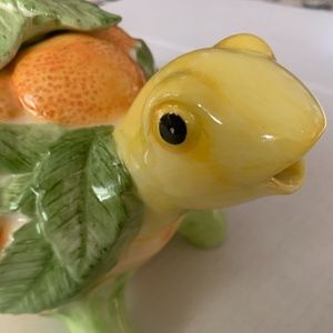 Vintage Fitz & Floyd Turtle Lidded Teapot w/ Oranges MCM